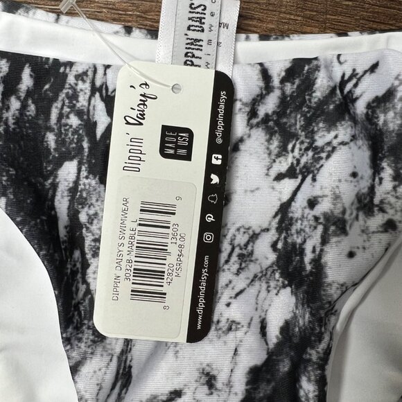 Dippin Daisy's Bikini 2 Piece Set Size L Mix & Match Marble Caged Top Bottom NWT - Picture 4 of 7